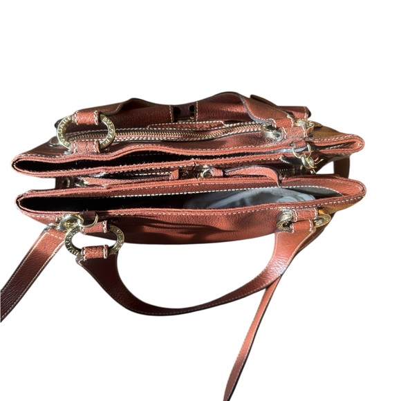 BVLGARI Brown Grained Leather Becky Handbag - Picture 5 of 16